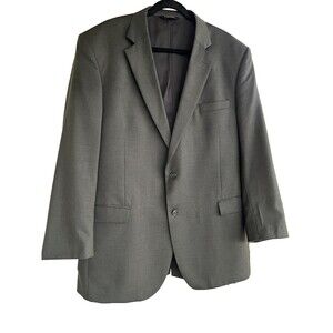 Jos A Bank Suit Mens 46L 38x29 Black Wool Travelers Collection Jacket & Pants